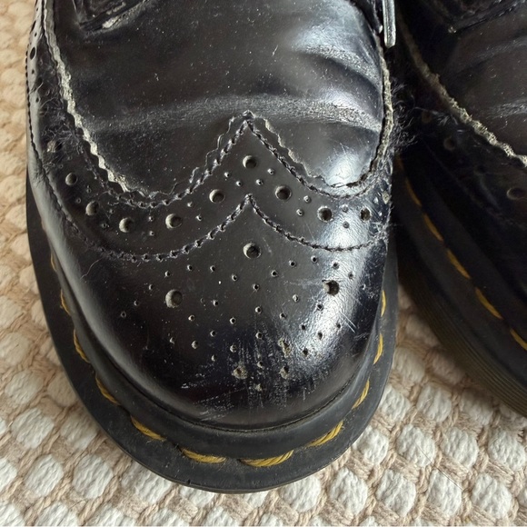 Dr. Martens | 3989 Patent Brogue Shoes Black Oxford Preppy Punk Classic | Size 6 - Picture 2 of 13